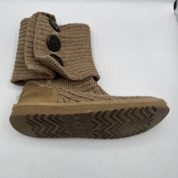 UGG Classic Knit Cardy MId Calf to Tall Boots Gray Style 5819 Size 5 Tan Camel - Picture 5 of 14